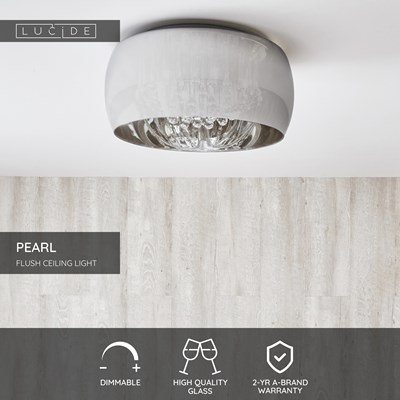 Lucide PEARL - Flush ceiling light - Ø 50 cm - 6xG9 - Chrome